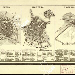 CARTA COROGRAFICA ITINERARIA E STATISTICA DEL REGNO LOMBARDO-VENETO... - D 7 Pavia-Mantova-Sondrio