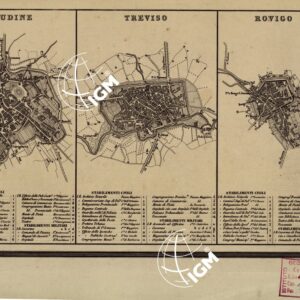 CARTA COROGRAFICA ITINERARIA E STATISTICA DEL REGNO LOMBARDO-VENETO... - F 7 Udine-Treviso-Rovigo