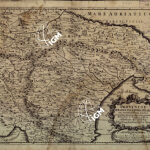 PROVINCIA DI BASILICATA E TERRA DI BARI GIA' DELINEATE DAL MAGINI E NUOVAMENTE AMPLIATE SECONDO LO STATO PRESENTE. DATE IN LUCE DA DOMENICO DE ROSSI E DEDICATE ALL'ILLUSTRISSIMO SIG.RE CAVALIERE GIULIO DEL TAIA. ROMA ALLA PACE.