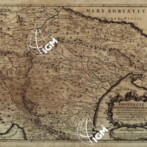 PROVINCIA DI BASILICATA E TERRA DI BARI GIA' DELINEATE DAL MAGINI E NUOVAMENTE AMPLIATE SECONDO LO STATO PRESENTE.DATE IN LUCE DA DOMENICO DE ROSSI E DEDICATE ALL'ILLUSTRISSIMO SIG.RE CAVALIERE GIULIO DEL TAIA. ROMA ALLA PACE.