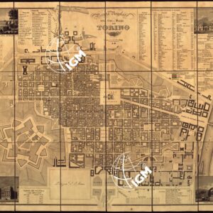 PIANTA REGOLARE DELLA CITTA' DI TORINO E BORGHI  - TORINO, PRESSO GIO. BATTA MAGGI.