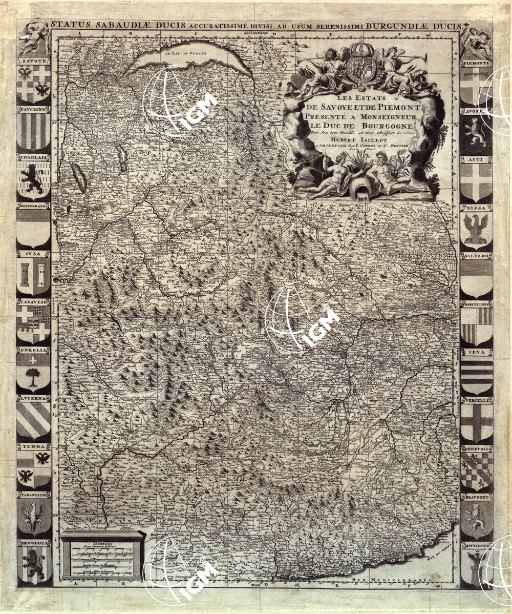 LES ESTATS DE SAVOYE ET DE PIEMONT PRESENTE A MONSEIGNEUR LE DUC DE BOURGOGNE PAR SON TRES HUMBLE, ECC. HUBERT JAILLOT. A AMSTERDAM CHEZ I. CONVENS ET C. MORTIER.