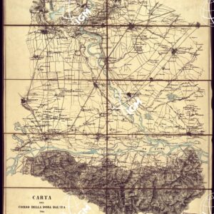 CARTA DEL CORSO DELLA DORA BALTEA TRA VISCHE ED IL CONFLUENTE NEL PO