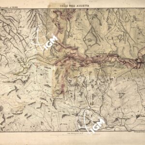 CARTA TOPOGRAFICA DEI FORTI DEL MONCENISIO, DI EXILLES E FENESTRELLE - Foglio 11 - Colle dell'Assietta (carta con velina)