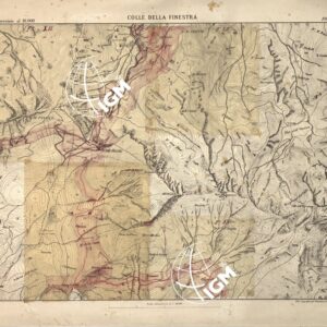 CARTA TOPOGRAFICA DEI FORTI DEL MONCENISIO, DI EXILLES E FENESTRELLE - Foglio 12 - Colle della Finestra (carta con velina)