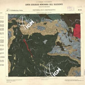 CARTA GEOLOGICO-MINERARIA DELL'INGLESIENTE. R. UFFICIO GEOLOGICO - Miniera di S. Benedetto
