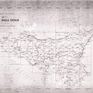 CARTA DELL'ISOLA DI SICILIA - Quadro d'unione