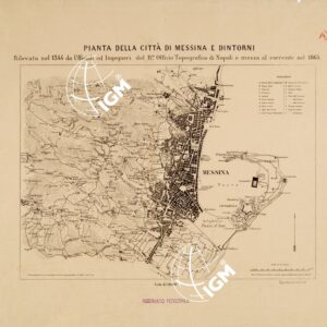 CARTA TOPOGRAFICA DEL FARO DI MESSINA ESEGUITA NEL 1844 - Foglio A