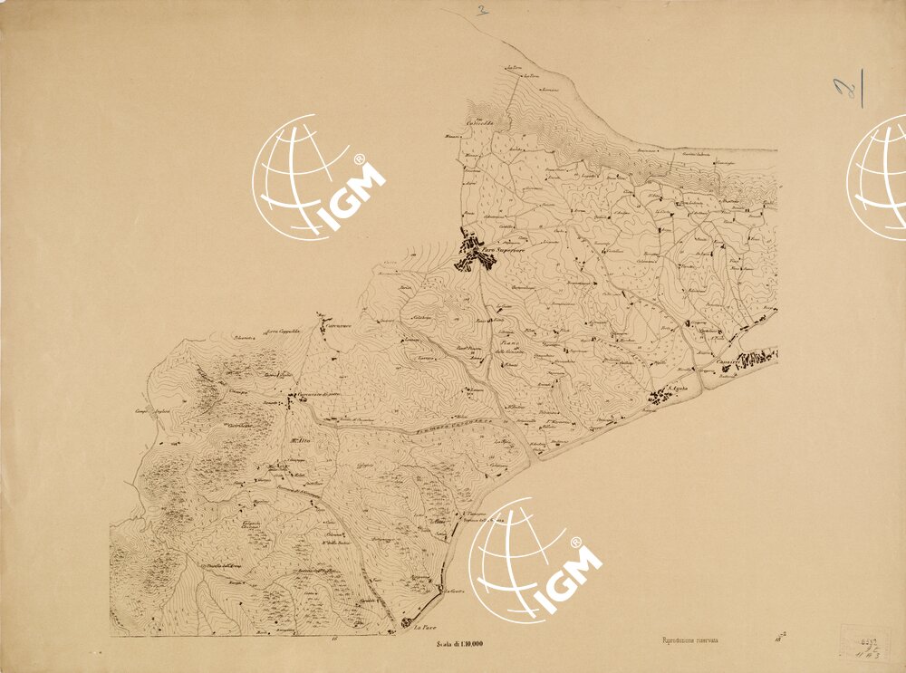 CARTA TOPOGRAFICA DEL FARO DI MESSINA ESEGUITA NEL 1844 - Foglio 2
