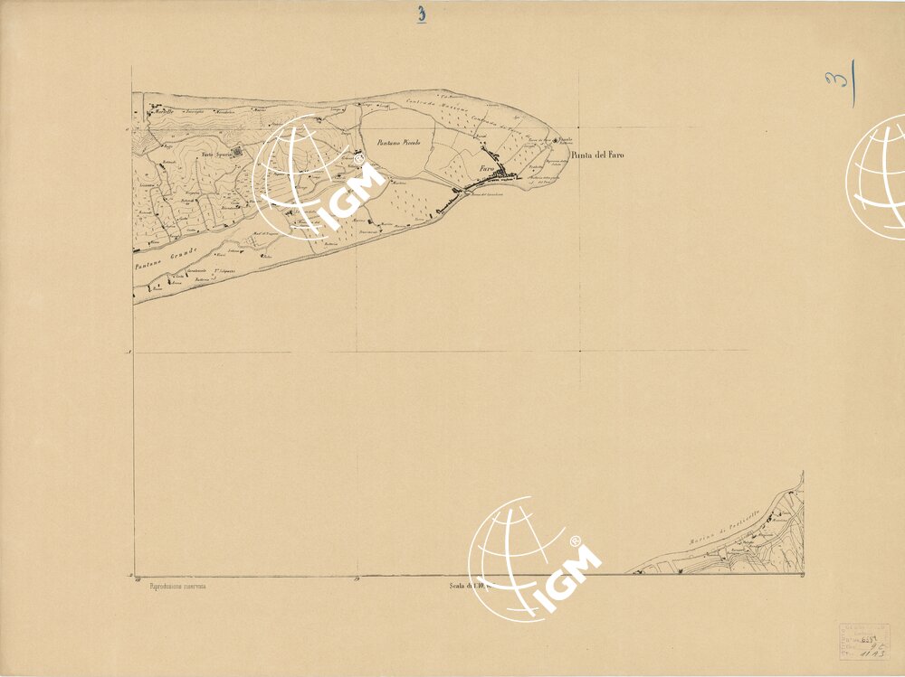 CARTA TOPOGRAFICA DEL FARO DI MESSINA ESEGUITA NEL 1844 - Foglio 3