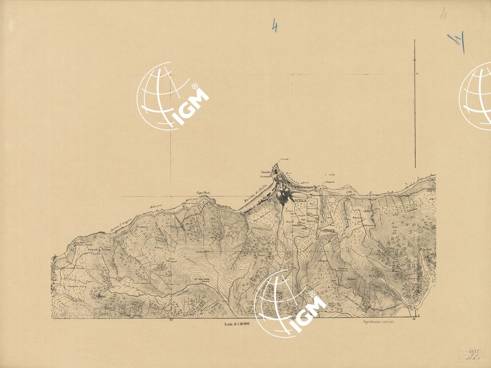 CARTA TOPOGRAFICA DEL FARO DI MESSINA ESEGUITA NEL 1844 - Foglio 4