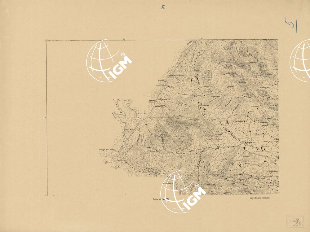 CARTA TOPOGRAFICA DEL FARO DI MESSINA ESEGUITA NEL 1844 - Foglio 5