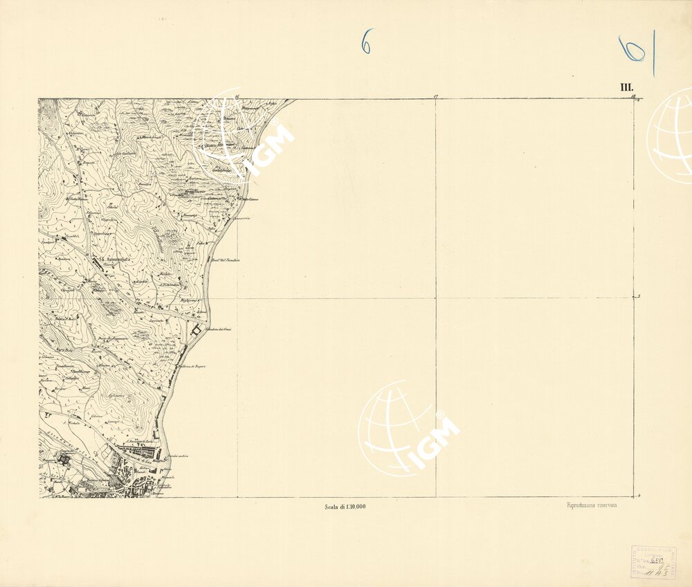 CARTA TOPOGRAFICA DEL FARO DI MESSINA ESEGUITA NEL 1844 - Foglio 6