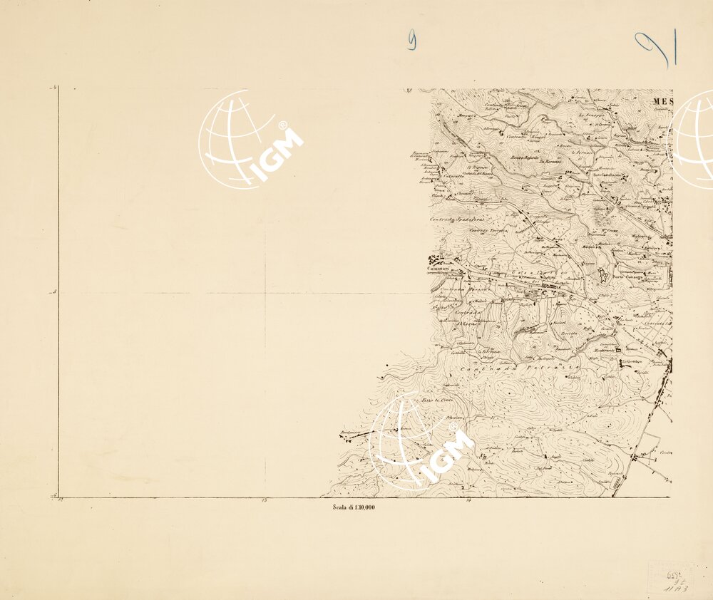 CARTA TOPOGRAFICA DEL FARO DI MESSINA ESEGUITA NEL 1844 - Foglio 9