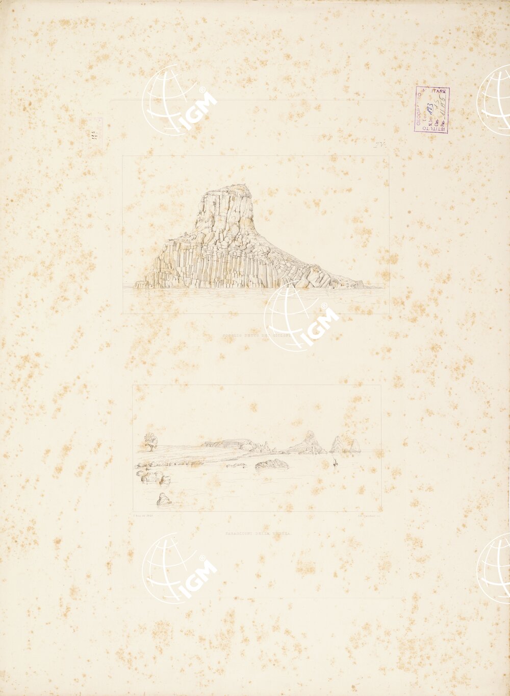 I. CARTA TOPOGRAFICA DELL'ETNA... - II. CARTA GEOLOGICA DELL'ETNA... - Veduta IV - Scoglio detto dei Ciclopi - Faraglioni della Trezza