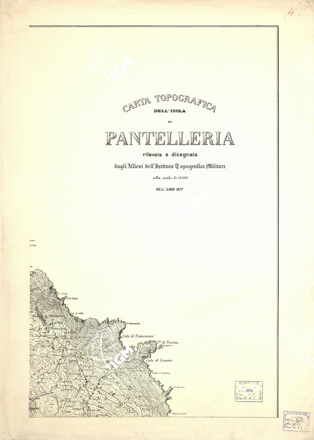 CARTA TOPOGRAFICA DELL'ISOLA DI PANTELLERIA... - Foglio 4