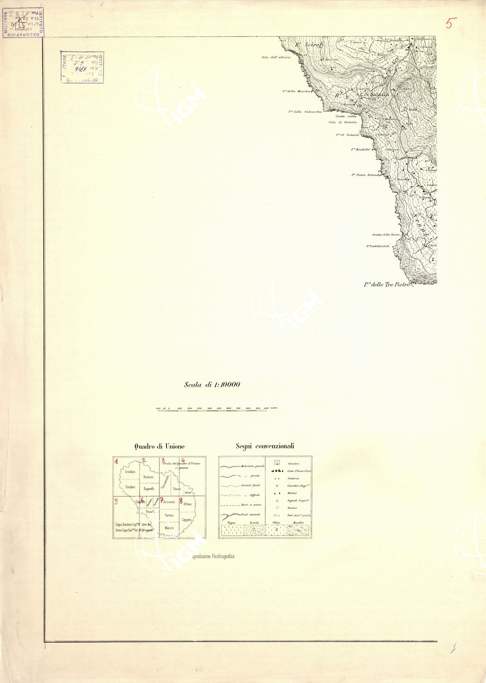 CARTA TOPOGRAFICA DELL'ISOLA DI PANTELLERIA... - Foglio 5