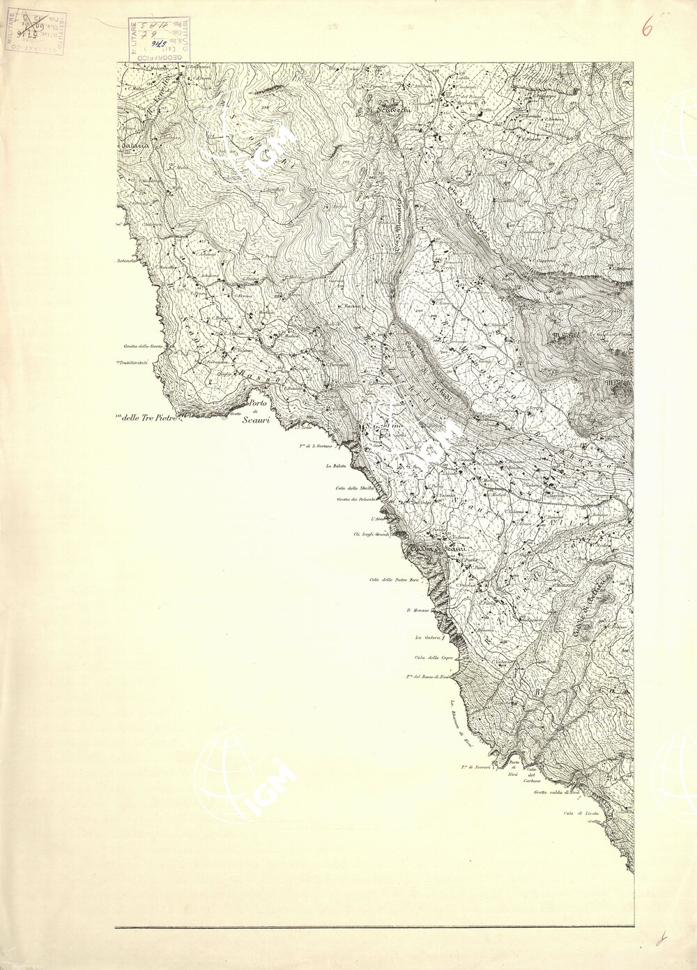 CARTA TOPOGRAFICA DELL'ISOLA DI PANTELLERIA... - Foglio 6