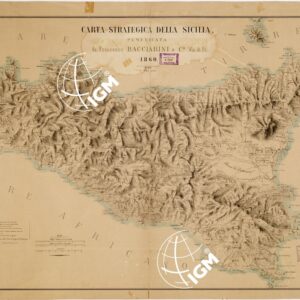 CARTA STRATEGICA DELLA SICILIA PUBBLICATA DA FRANCESCO BACCIARINI E C..
