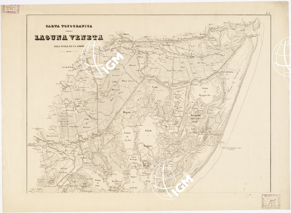 CARTA TOPOGRAFICA DELLA LAGUNA VENETA - Foglio 1