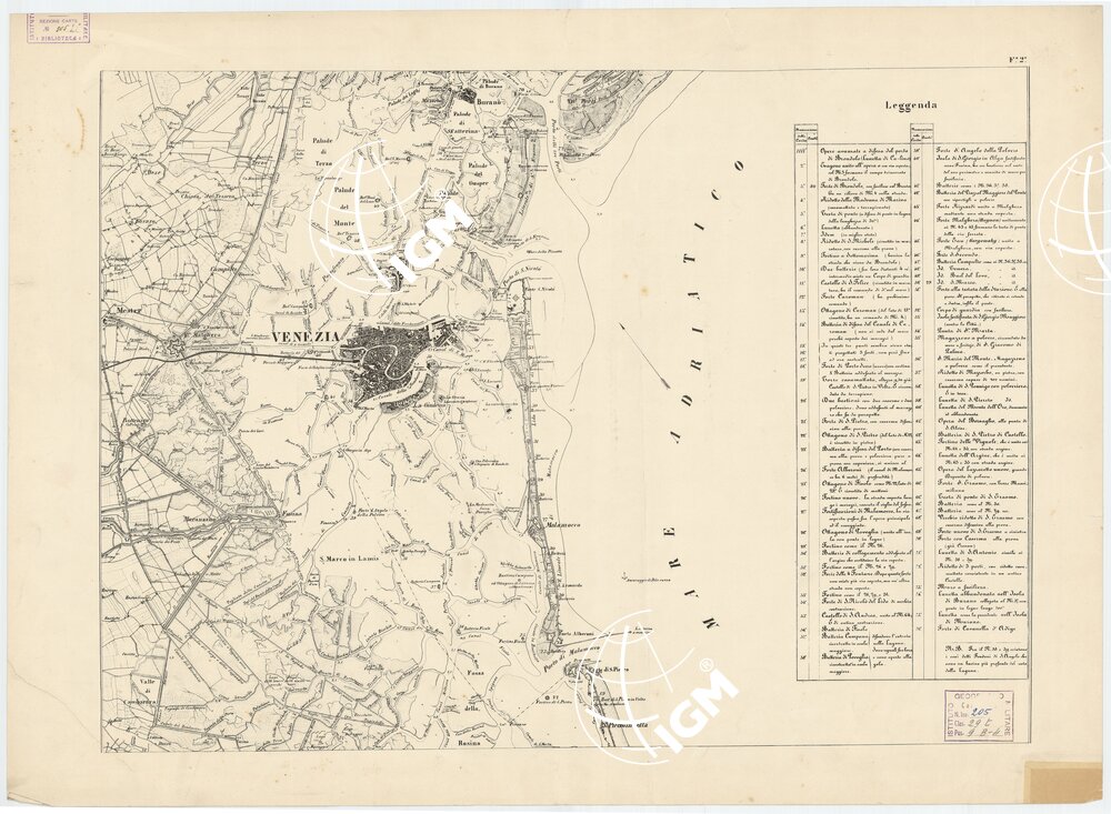 CARTA TOPOGRAFICA DELLA LAGUNA VENETA - Foglio 2