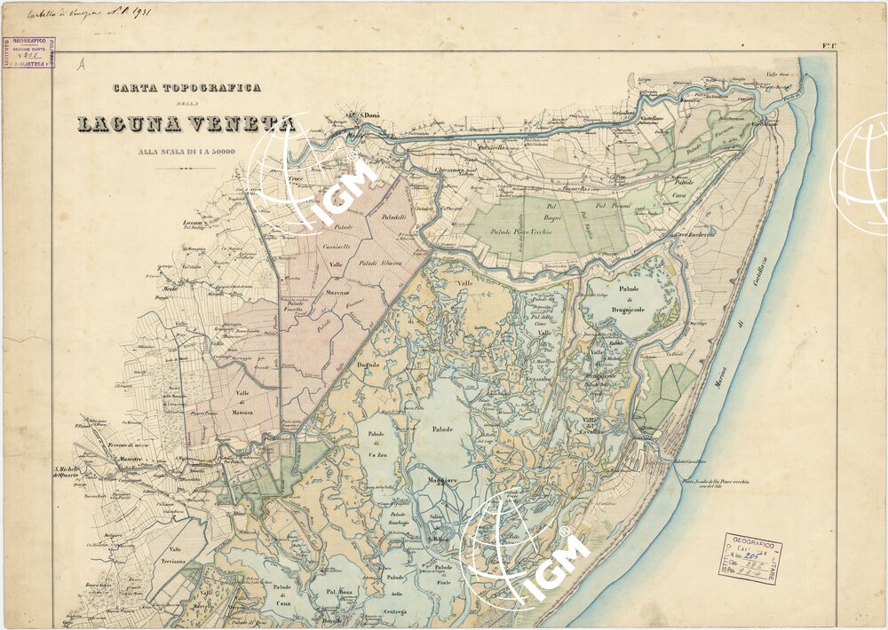 CARTA TOPOGRAFICA DELLA LAGUNA VENETA - Foglio 1