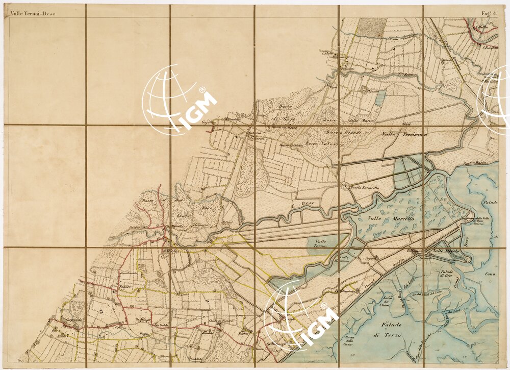 CARTA TOPOGRAFICA DELLA LAGUNA VENETA - VALLE TERNAI - DESE - Foglio 4