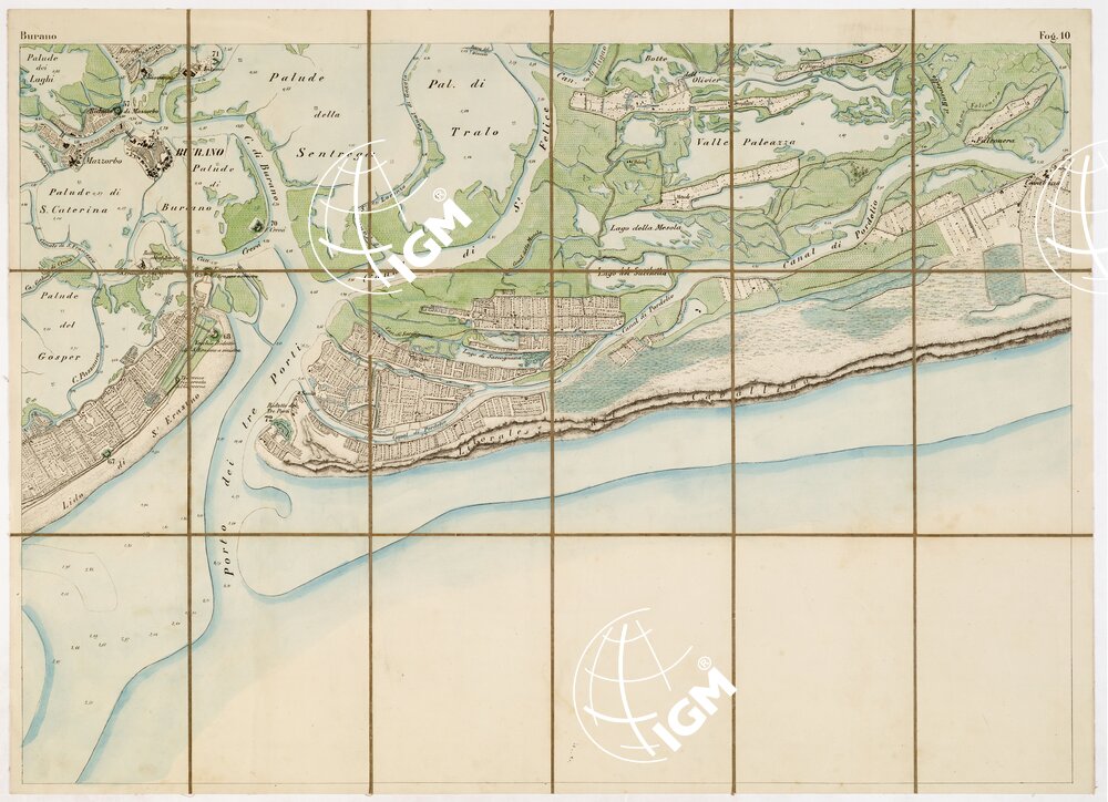 CARTA TOPOGRAFICA DELLA LAGUNA VENETA - BURANO - Foglio 10
