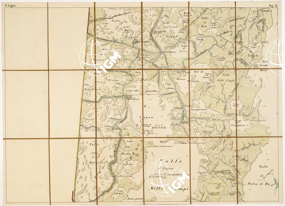 CARTA TOPOGRAFICA DELLA LAGUNA VENETA - IL LAGON - Foglio 14