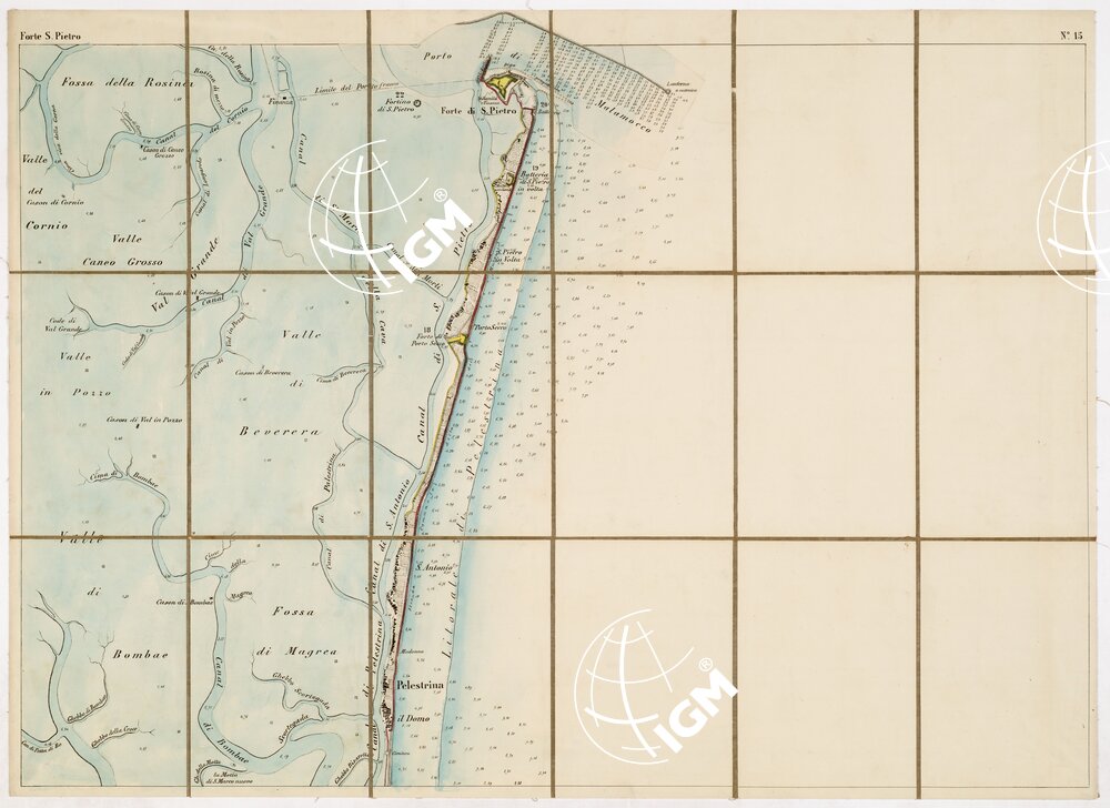 CARTA TOPOGRAFICA DELLA LAGUNA VENETA - FORTE S. PIETRO - Foglio 15
