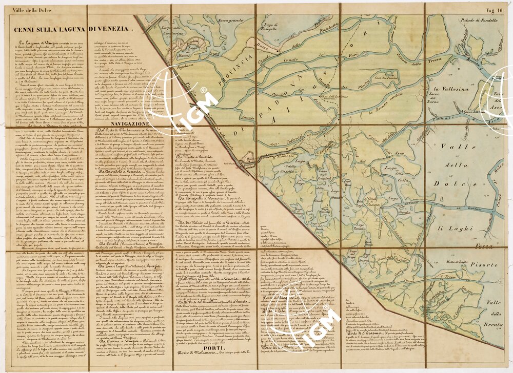 CARTA TOPOGRAFICA DELLA LAGUNA VENETA - VALLE DELLA DOLCE - Foglio 16