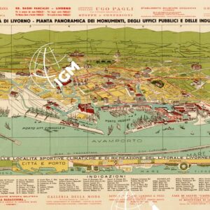 LIVORNO - PIANTA PANORAMICA DEI MONUMENTI, DEGLI UFFICI PUBBLICI E DELLE INDUSTRIE