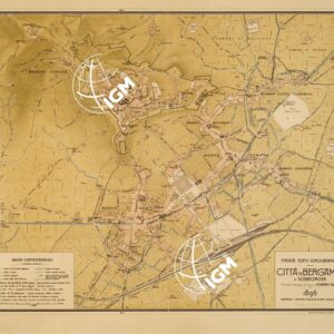 PIANTA TOPO IDROGRAFICA DELLA CITTA' DI BERGAMO E SOBBORGHI...