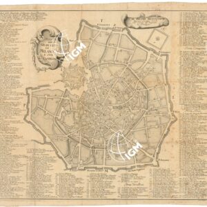 PIANTA DELLA GRAN CITTA' DI MILANO E SUO CASTELLO IN MILANO