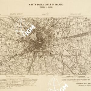 CARTA DELLA CITTA' DI MILANO EDIZ. CAV. NICOLA ROSSI. MILANO. DAI TIPI DELL' IST. GEOGR. MILIT.
