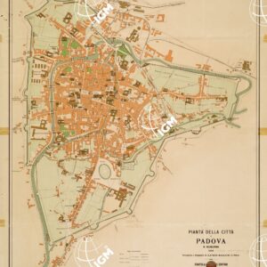 PIANTA DELLA CITTA' DI PADOVA E SUBURBI COMPILATA E DISEGNATA DA LUIGI SALCE DI FELTRE I. G. DE AGOSTINI. ROMA