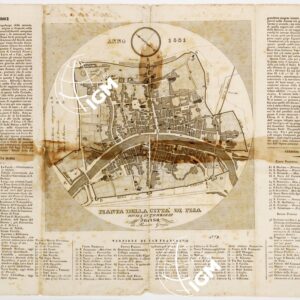 PIANTA DELLA CITTA' DI PISA DIVISA IN TERZIERI INCISA DA RANIERI GRASSI