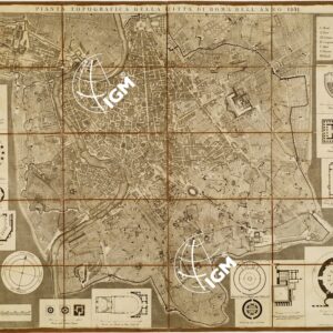 PIANTA TOPOGRAFICA DELLA CITTA' DI ROMA DELL' ANNO 1841. SI VENDE IN ROMA DA NICOLA DE ANTONI
