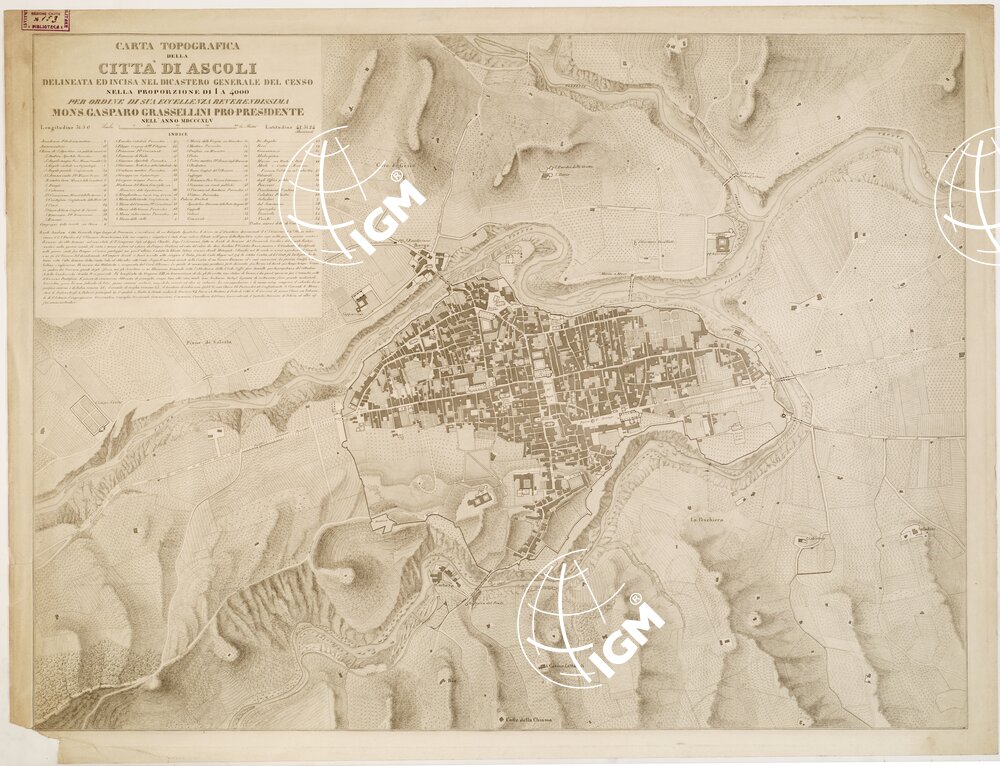 CARTA TOPOGRAFICA DELLA CITTA' DI ASCOLI...