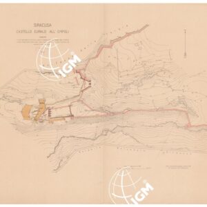 SIRACUSA. CASTELLO EURIALO ALL'EPIPOLI RILIEVO TACHEOMETRICO ESEGUITO NEL MARZO 1913 DAL TOP. P.LE ALESSANDRINI