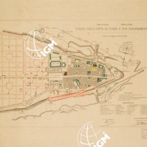 PIANTA DELLA CITTA' DI CUNEO E SUO INGRANDIMENTO