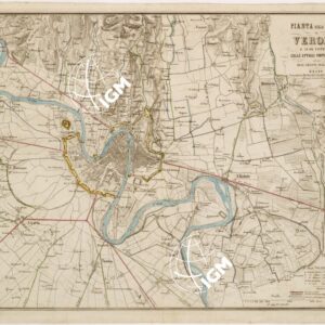PIANTA DELLA CITTA' DI VERONA E SUOI CONTORNI COLLE ATTUALI FORTIFICAZIONI AD USO DELL'ARMATA ITALIANA