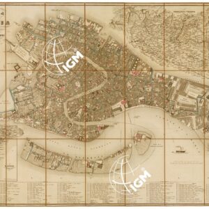 PIANTA DELLA CITTA' DI VENEZIA SECONDO LO STATO DELL'ANNO 1866. DISEGNATA DAL GEOMETRA MARCO PERISSINI. INCISA DA GIUSEPPE CATTANEO