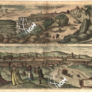 AQUAPENDENTE ET TARVISI EX ARCHETYPO LODOVICI TOEPUT EX ARCHETYPO LODOVICI TOEPUT DELINEAVIT ET COMMUNICAVIT GEORGIUS HOUFNAGLIUS