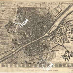 LA VILLE DE FLORENCE AMSTERDAM CHEZ P. MORTIER. AVEC PRIVILEGE. PIANTA PROSPETTICA DI FIRENZE IMPRESSA NELLA STAMPERIA DI PIERRE MORTIER IN AMSTERDAM. SEC. XVIII - Firenze