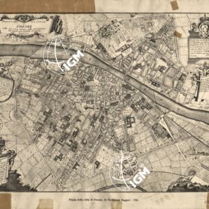 PIANTA DELLA CITTA' DI FIRENZE NELLE SUE VERE MISURE COLLA DESCRIZIONE DEI LUOGHI PIU' NOTABILI DI CIASCUN QUARTIERE