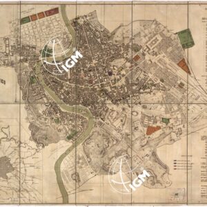PIANO TOPOGRAFICO DI ROMA LIT. DEL COMITATO DI ARTIGLIERIA E GENIO. ROMA, 1887