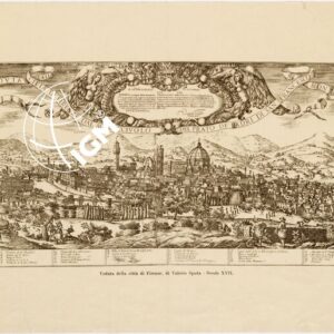 VEDUTA DELLA CITTA' DI FIRENZE DAL MURICCIOLO DEL PRATO DE' PADRI DI SAN FRANCESCO AL MONTE. Epoca 1650.