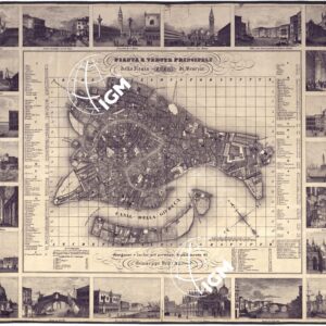 PIANTA E VEDUTE PRINCIPALI DELLA REGIA CITTA' DI VENEZIA DISEGNATE E INCISE NEL PREMIATO STABILIMENTO DI GIUSEPPE DEYE EDITORE. (s. d.).