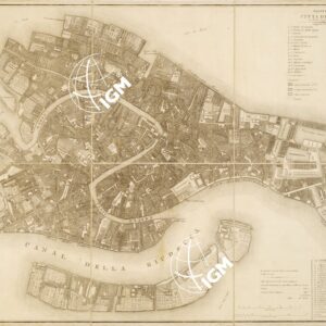 PIANTA DELLA CITTA' DI VENEZIA CON LI NUOVI REGOLAMENTI FATTI NEL 1829.